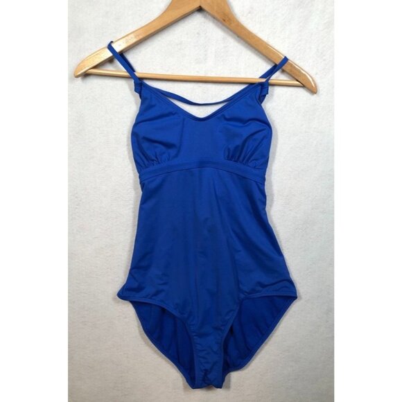 Athleta One Piece Swimsuit 439092 Royal Blue Strappy Athletic Women's Medium M - Picture 1 of 10